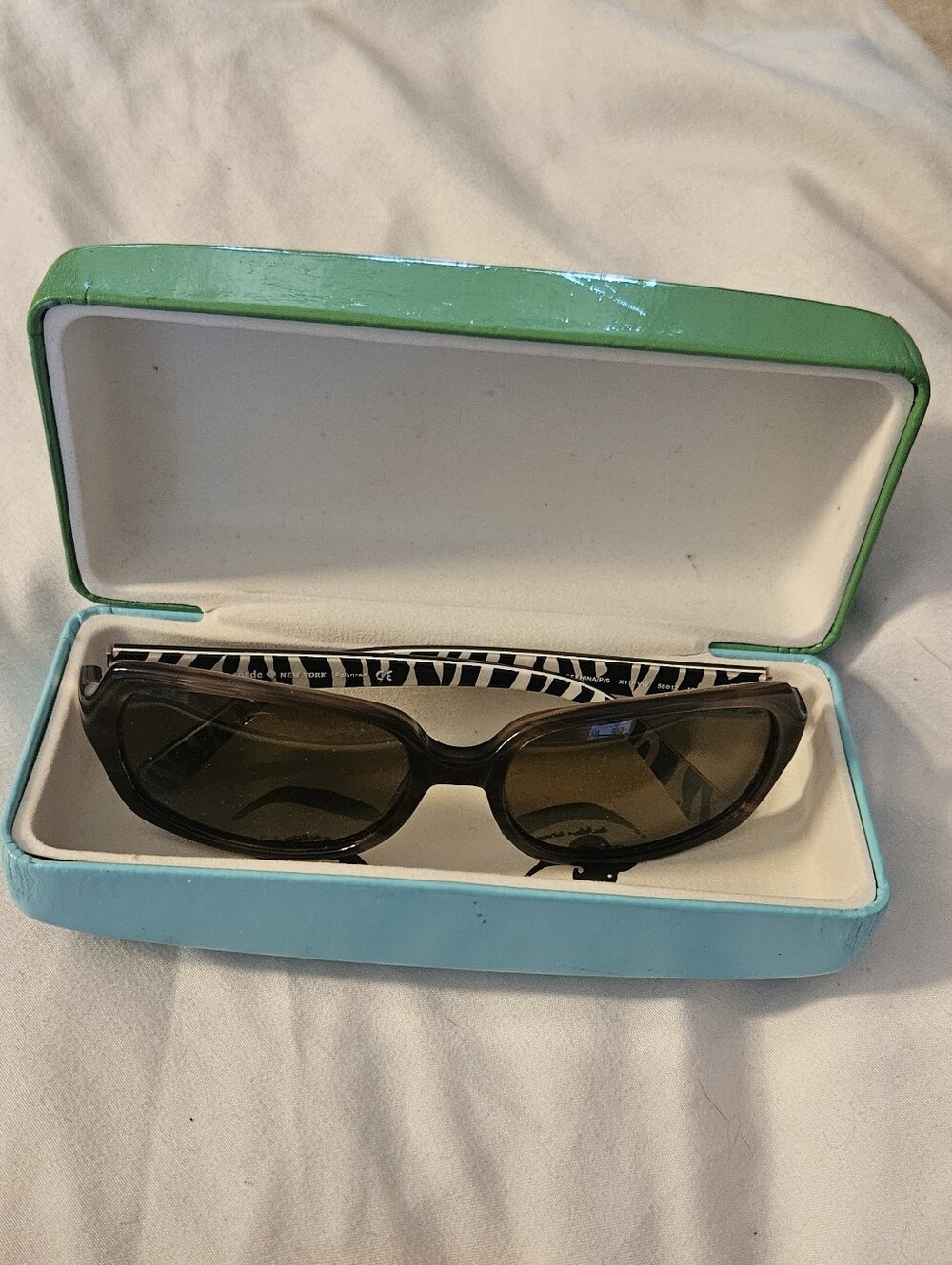 NWT Kate Spade Sunglasses JOSEPHINA Toffee / Zebra Polarized w/ Leather Case - Picture 7 of 8